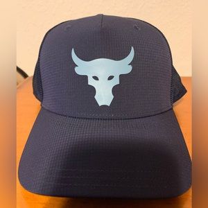 Under Armour Project Rock Mens Trucker Hat Snap Back 1351615 410 NWT Blue